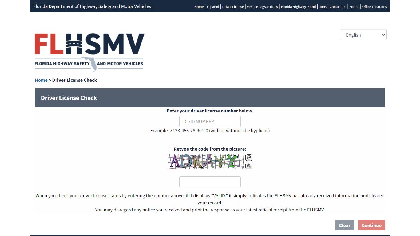 FLHSMV - MyDMV Portal - Driver License Check - Florida Department of ...